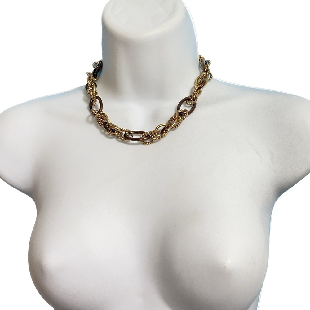 BILL BLASS Mixed Metals Chain Links Necklace